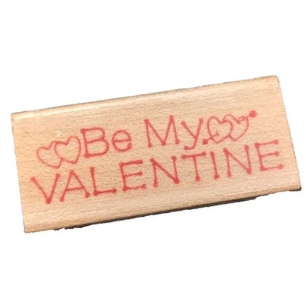 Embossing Arts Be My Valentine 498A 1989 Rubber Stamp Wood #H115